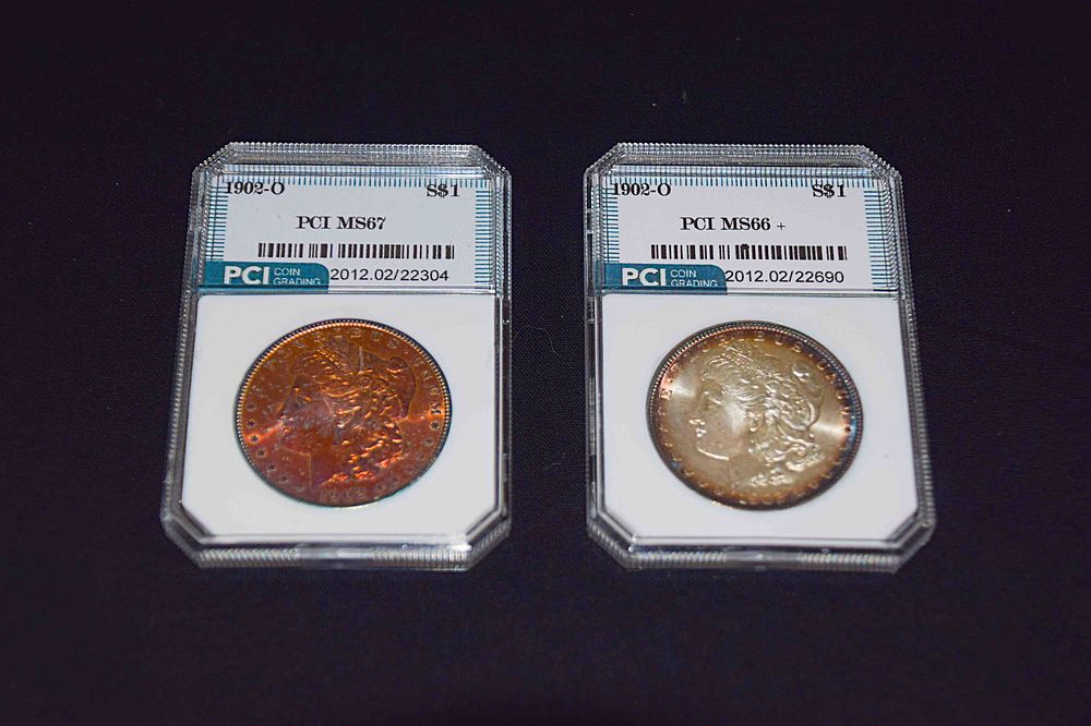 Lot 195: Two Morgans-New Orleans Mint