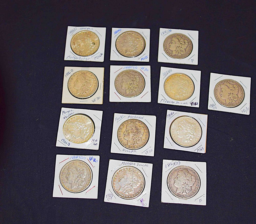 Lot 197: 13 Morgans-New Orleans Mint