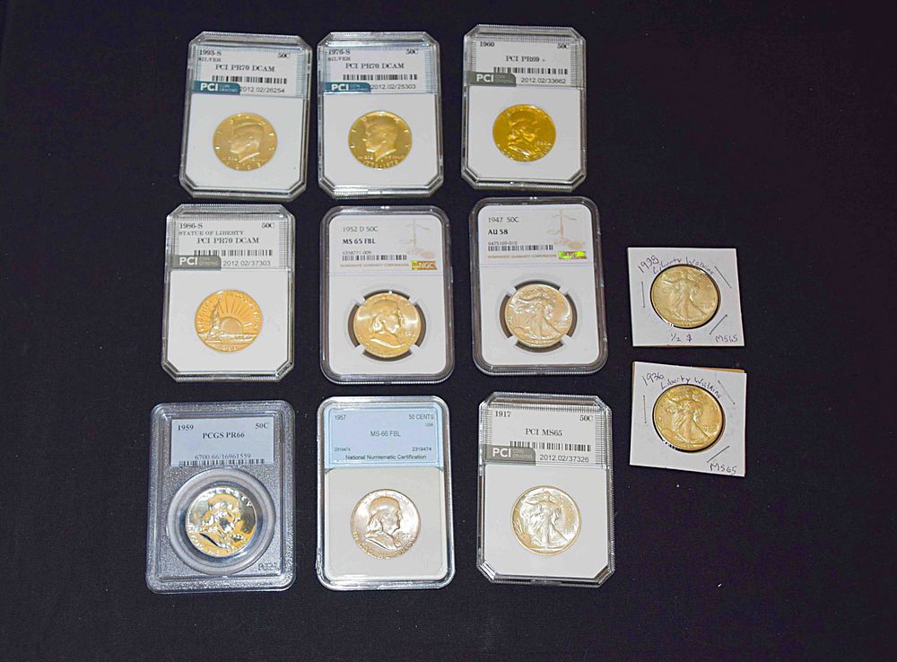 Lot 202: 11 Half Dollars