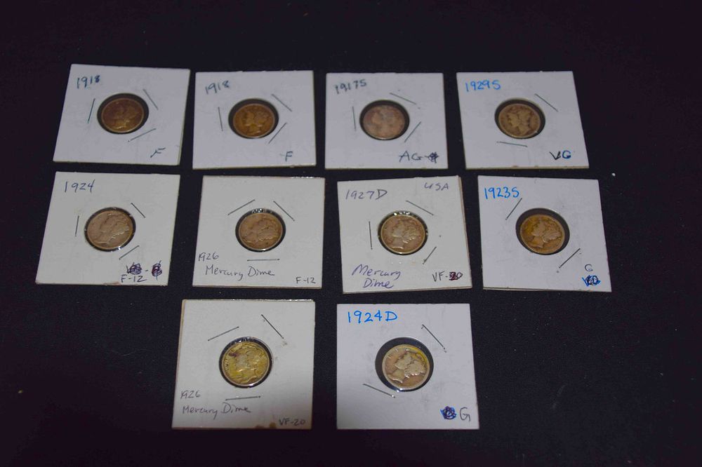 Lot 211: Mercury Dime Collection