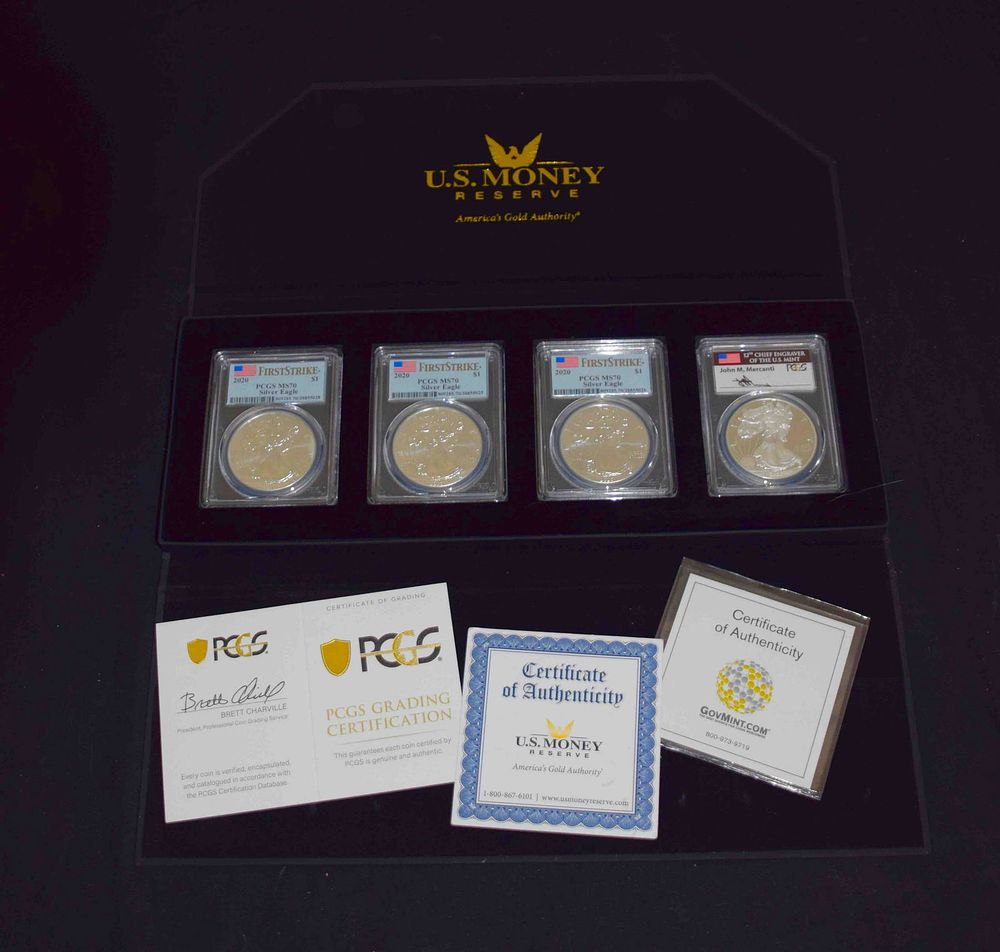 Lot 216: 2020 PCGS MS-70 First Strike Silver Eagles