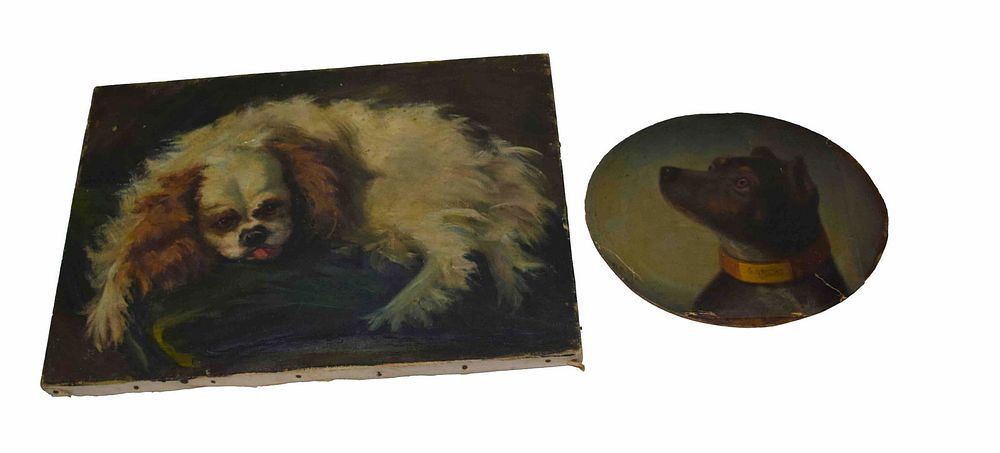 Lot 238: Two Dog Paintings