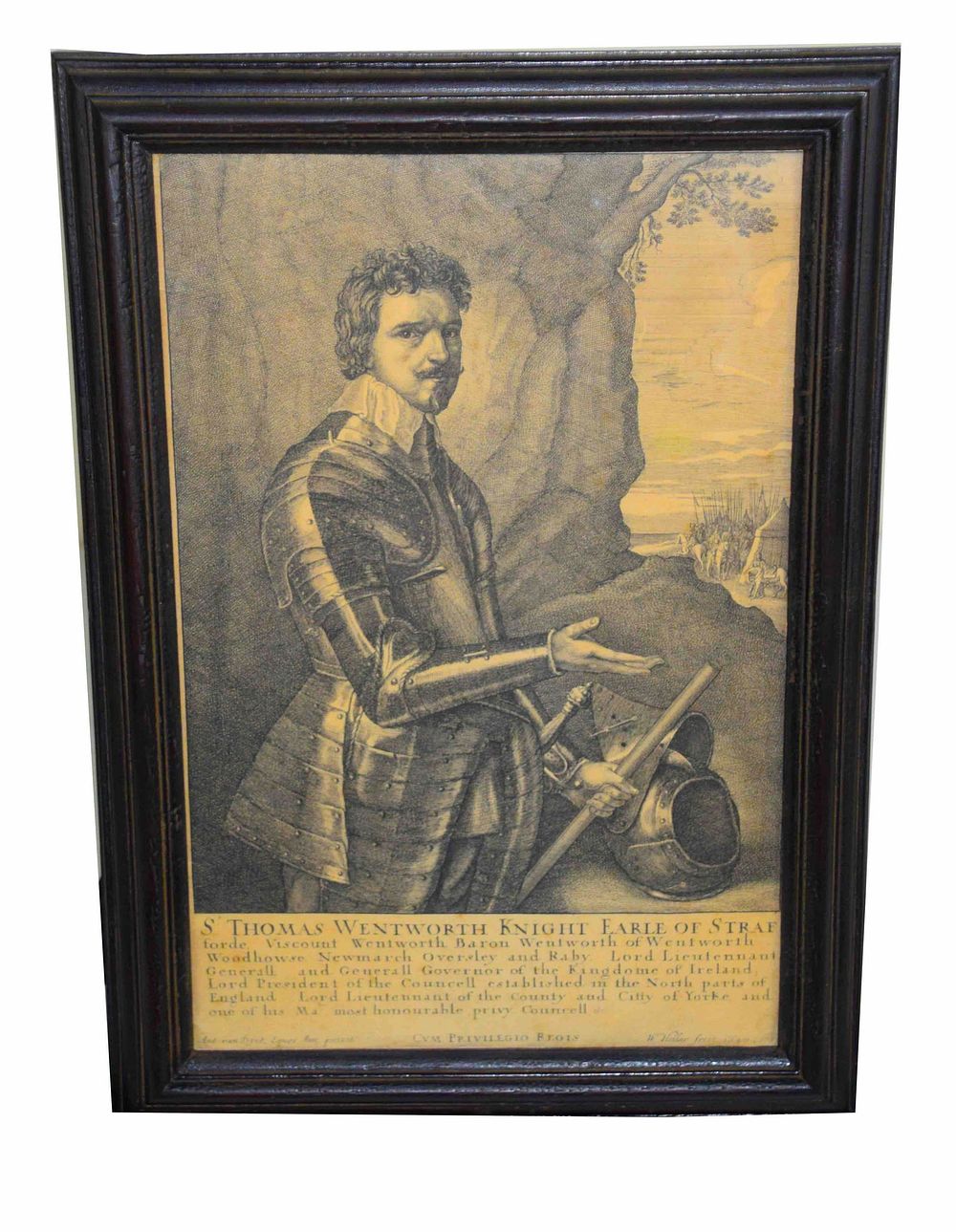 Lot 206: Steel engraving of Sir Thomas Wentworth