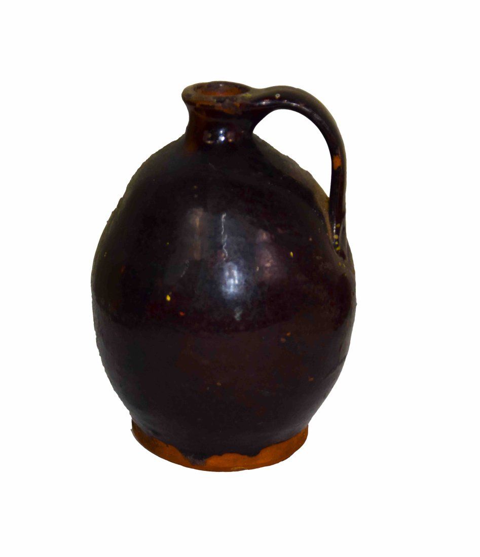 Lot 222: Small 18th Cent. Redware jug