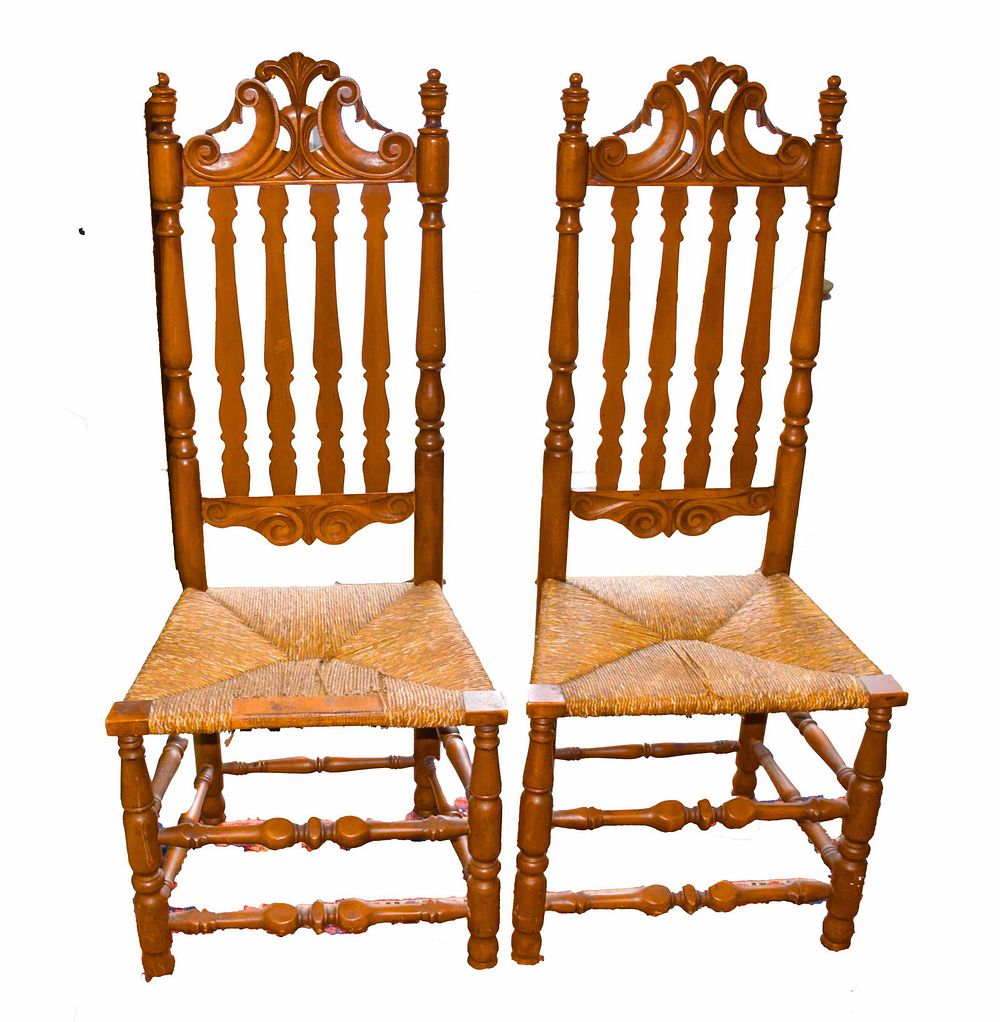 Lot 267: Pair of Bannister Back Chairs
