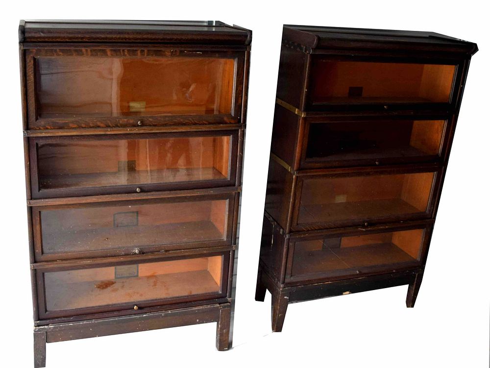 Lot 153: Pair of Globe Wernicke Stacking Bookcases