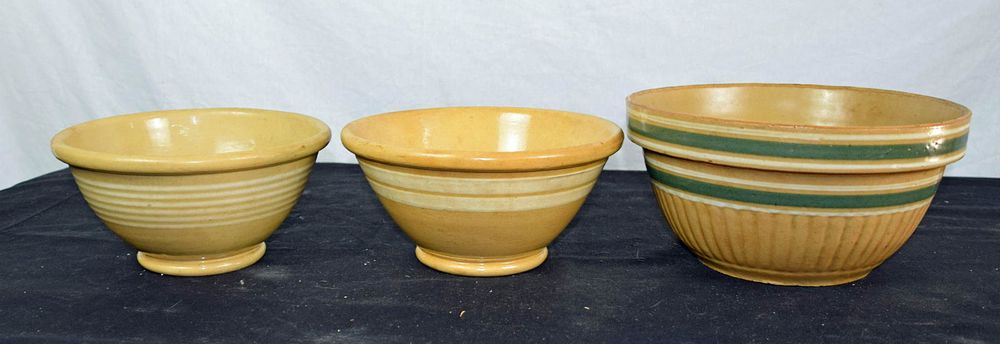 Lot 148: Lot of Yellowware Mixing Bowls