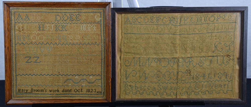 Lot 150: Two Schoolgirl Samplers - Mary Broom