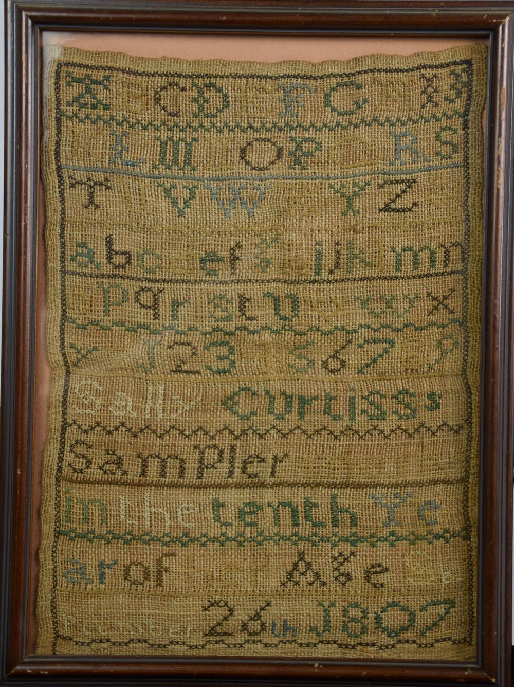 Lot 154: Needlework Sampler by Sally Curtis