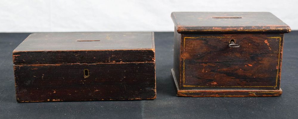 Lot 157: Two Money Boxes in Old Surface