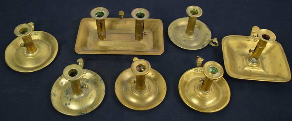 Lot 160: Lot of Brass Chambersticks