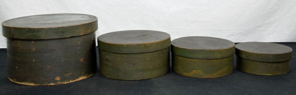 Lot 182: Round Pantry Boxes in Old Paint