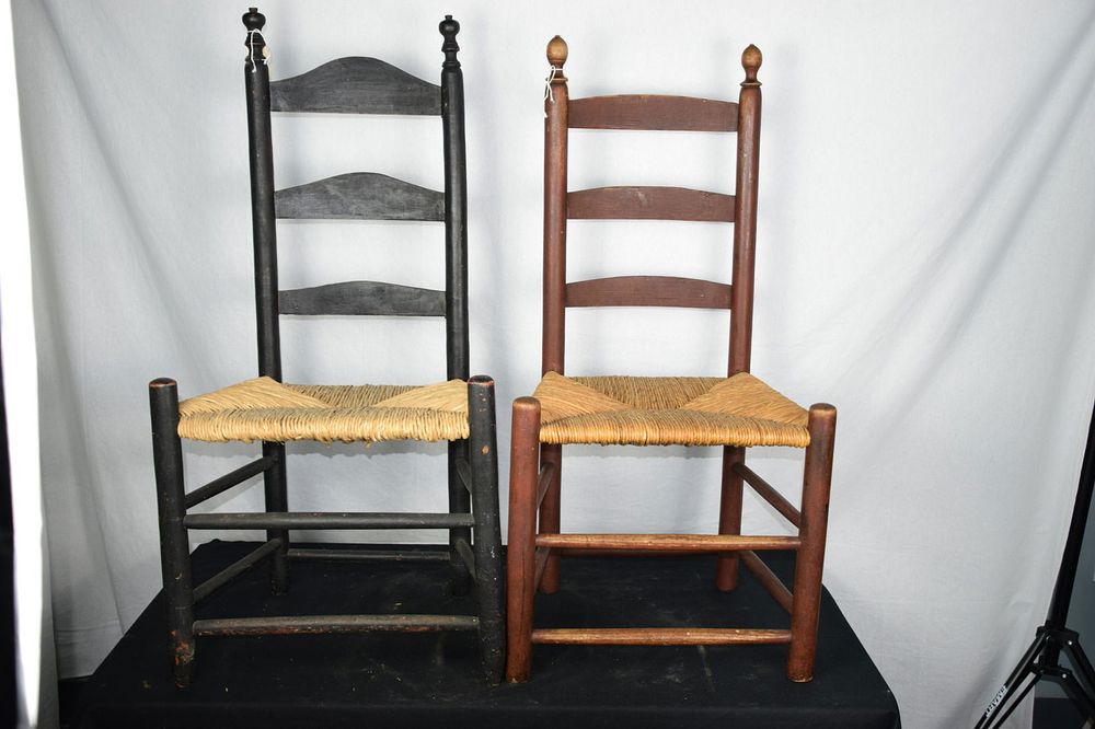Lot 196: Two N.E. Ladderback Chairs