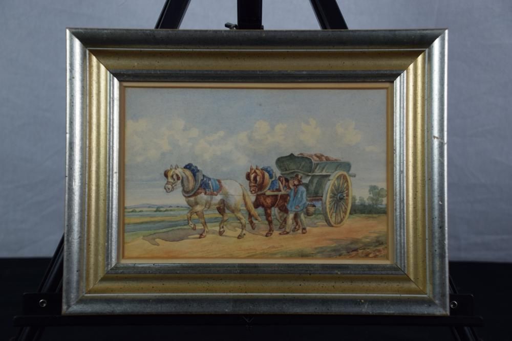 Lot 267: Watercolor of a Farm Scene