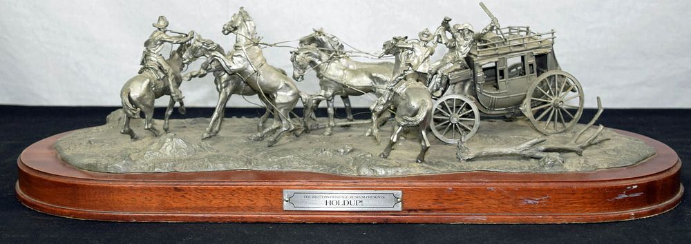 Lot 270: Stage Coach Holdup Sculpture.