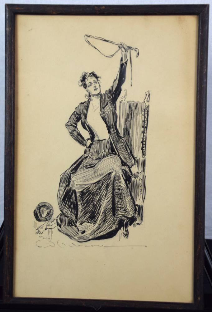 Lot 272: Pen and Ink in accordance with Charles Dana Gibson