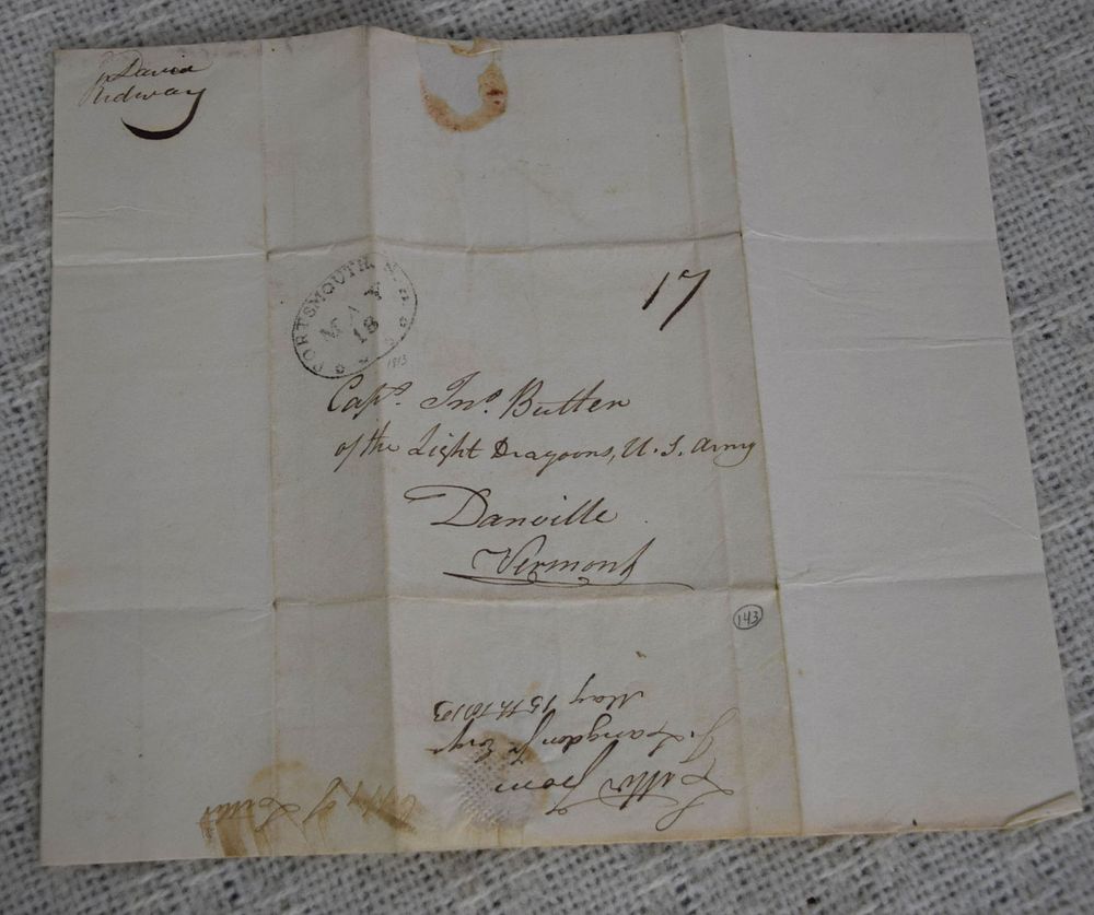 Lot 170: Light Dragoon Letter War of 1812