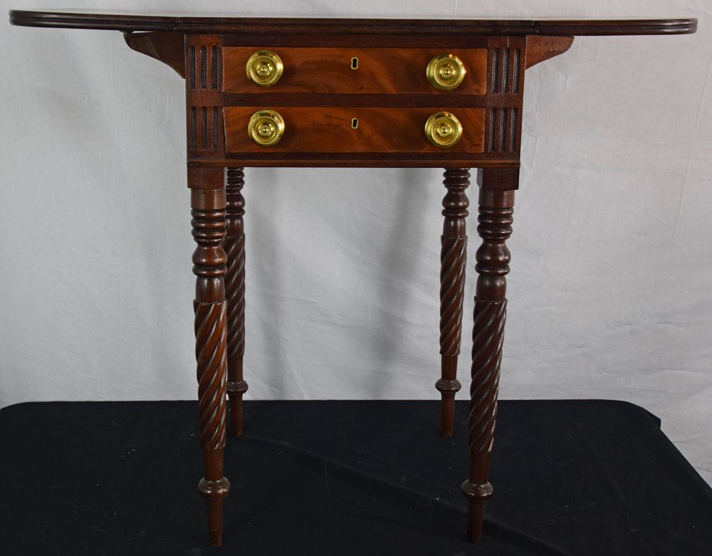 Lot 176: Mahogany Two drawer Light Stand