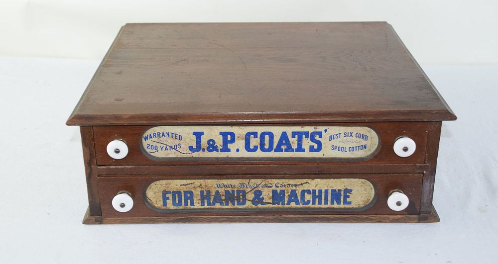 Lot 219: JP Coats Spool Cabinet With Tools