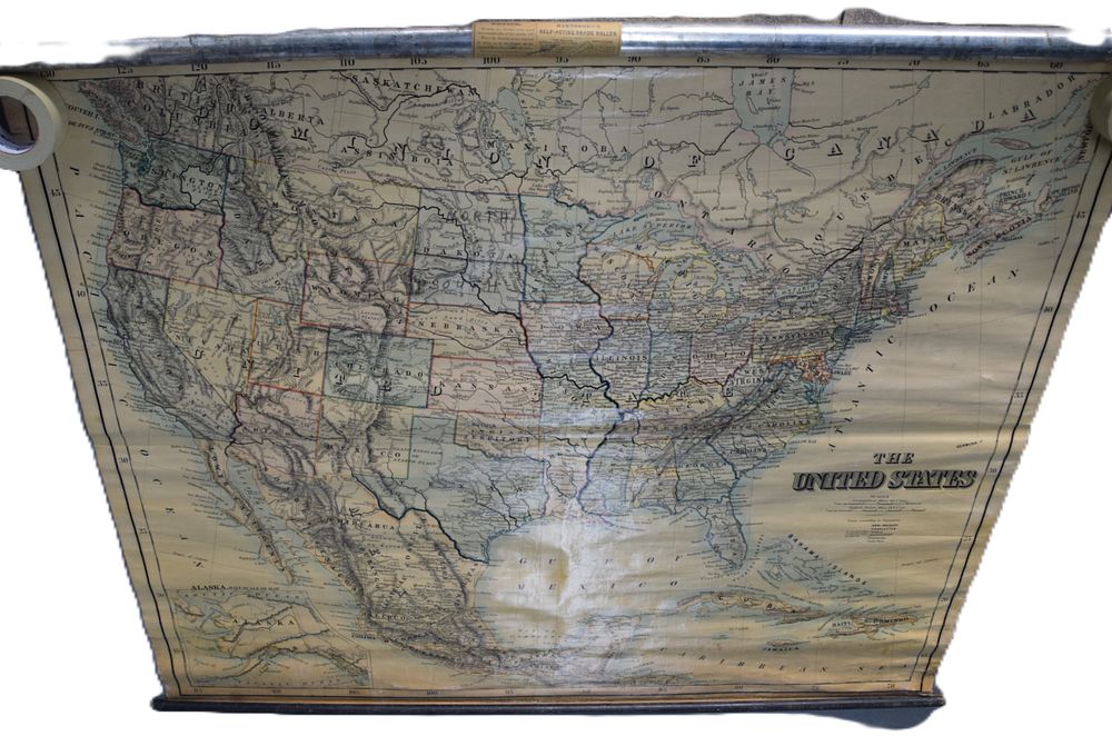 Lot 176: Antique Wall Map Of US
