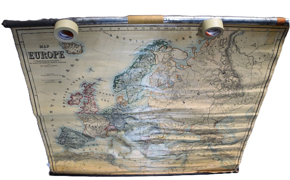 Lot 178: Antique Wall Map Of Europe