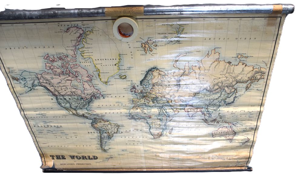 Lot 181: Antique Wall Map of the World