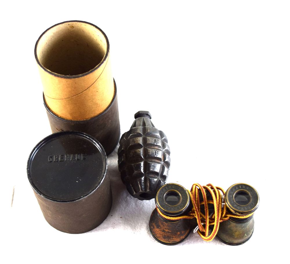 Lot 185: Practice Grenade And Binoculars