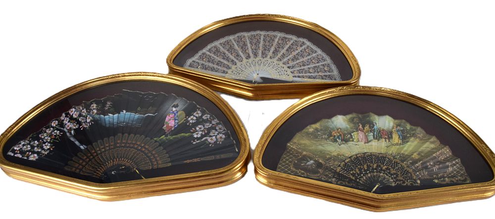 Lot 202: Four framed Fans