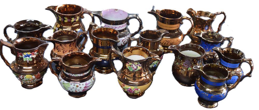 Lot 164: 15 copper luster table items