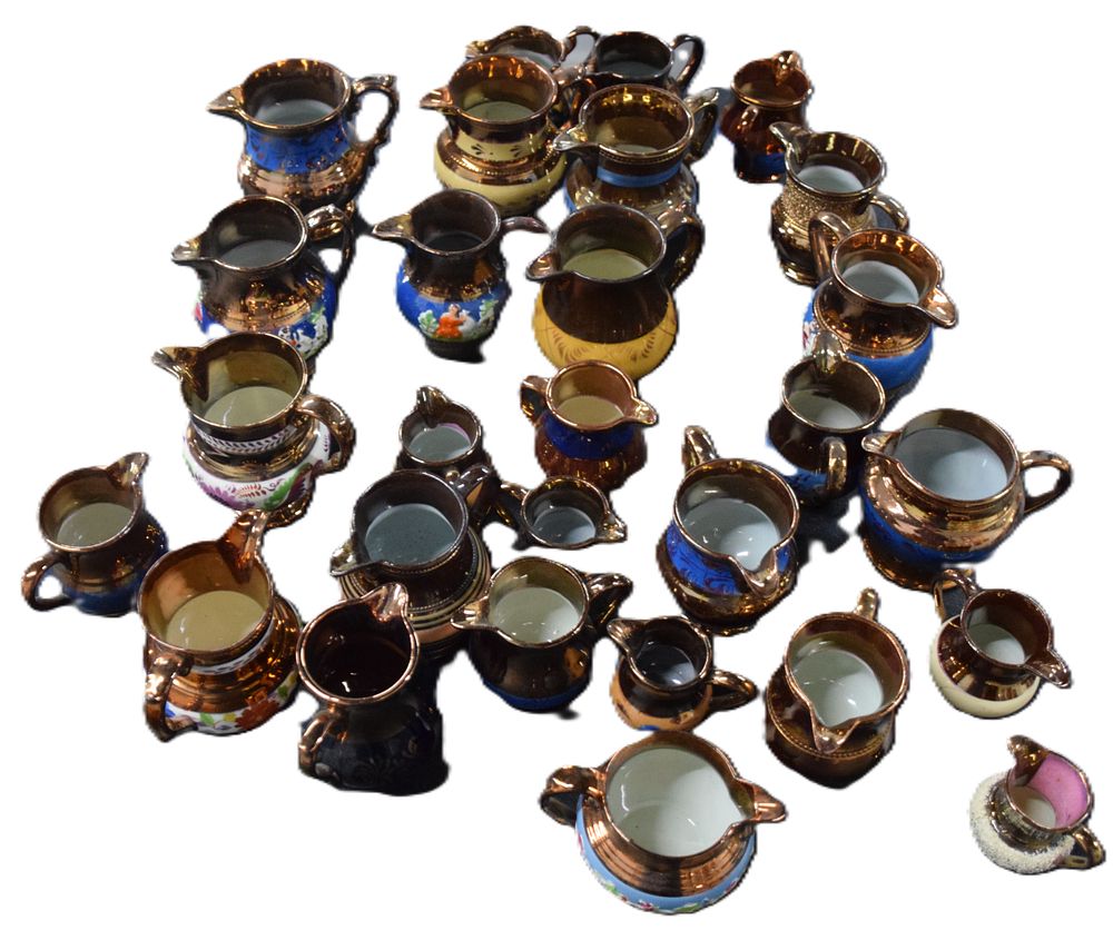 Lot 166: 28 Copper Luster Table Items