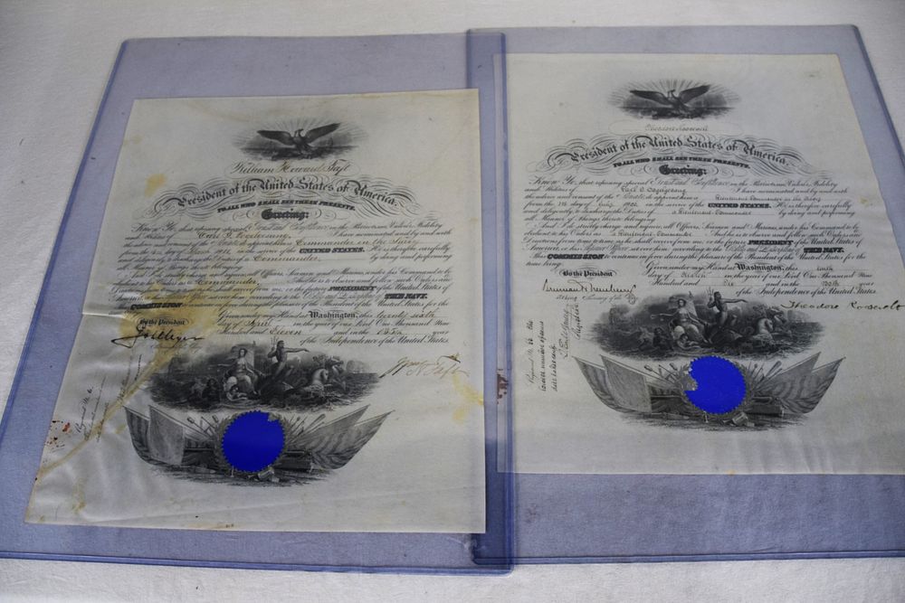 Lot 154: T Roosevelt and Taft  Signed Commissions