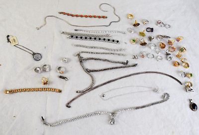 Large Lot of 925 Jewelry. Large lot of 925 silver jewelry to include 35 rings with stones, 14 