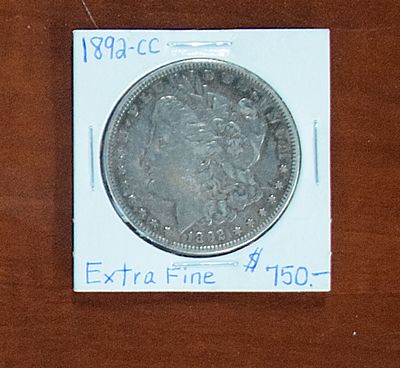 1892 Carson City Morgan Dollar. 1892 Carson City Morgan silver dollar, EF