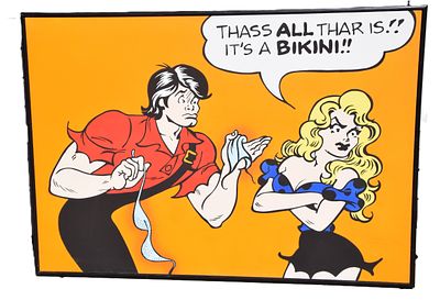 Capp Pop Art Oil Painting. Framed and signed lower right and dated 1976 an oil on canvas of a 