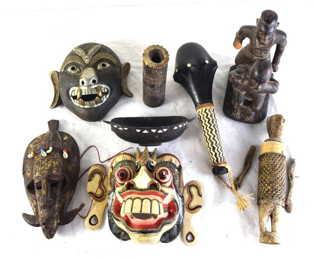 Lot 118: Collection Of Eight Tribal Items