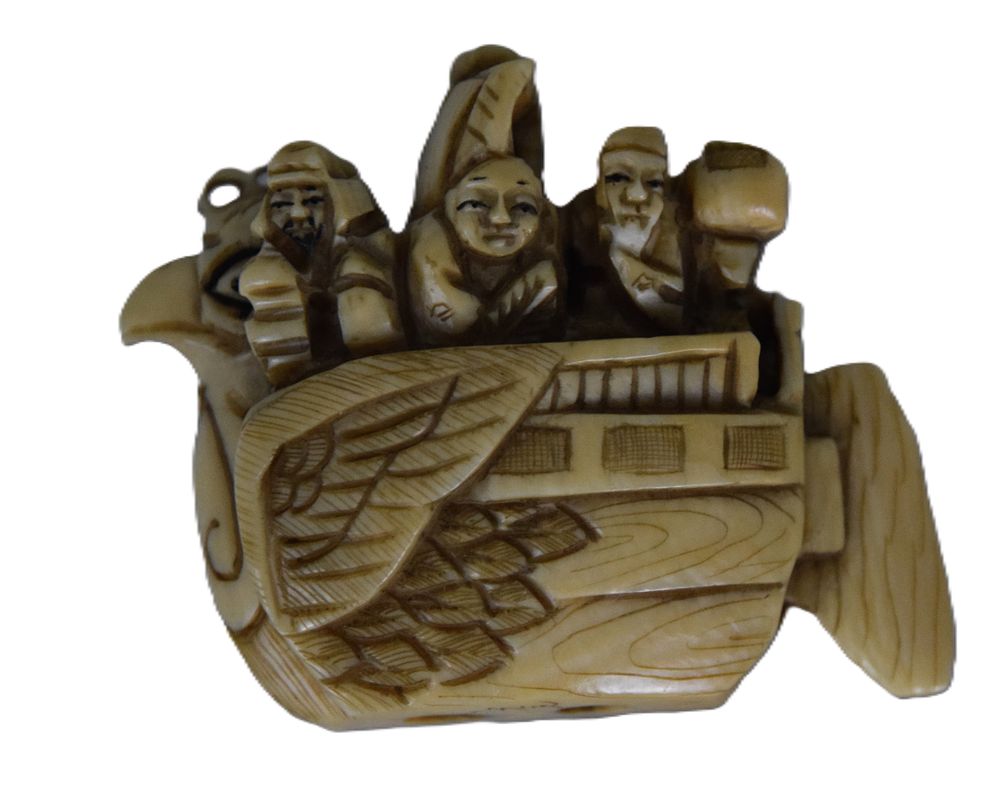 Lot 120: Netsuke Carved Boat