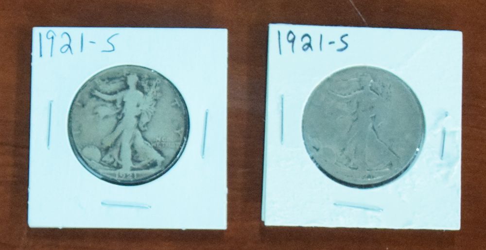 Lot 120A: Two 1921-S Half Dollars