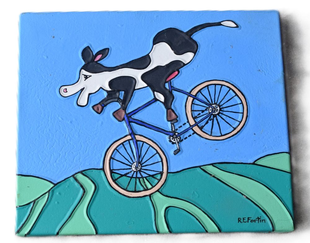 Lot 121: Holy Cow Painting By Fortin