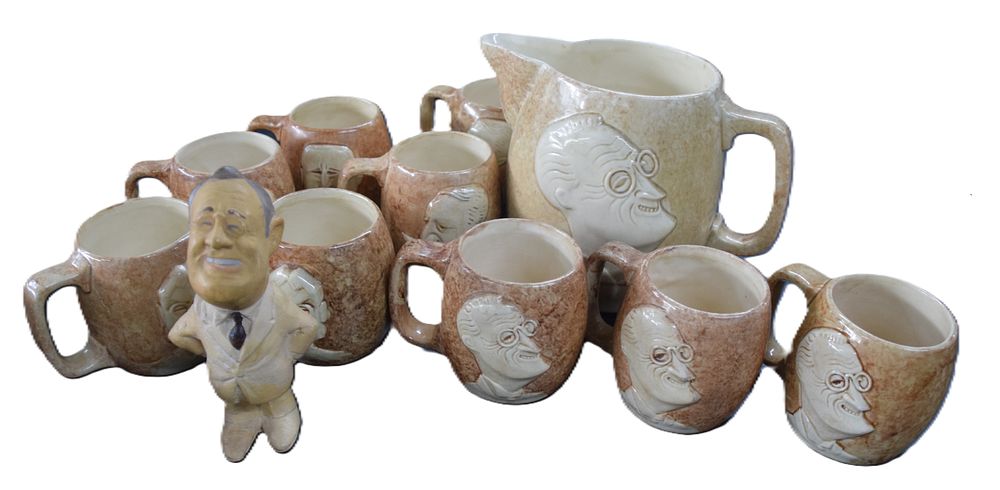 Lot 130A: FDR Beer Pitcher And Mugs