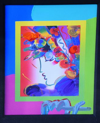 Peter Max Artwork. Signed and framed Peter Max mixed media with acrylic painting and color 