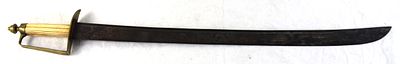 English Hanger Circa 1780. English hanger circa 1780 with fluted bone grip, brass pommel and 