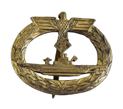 WWII U Boat Badge. WWII Kriegsmarine U Boat Badge made by Funke & Brunnighaus, Ludenscheid 