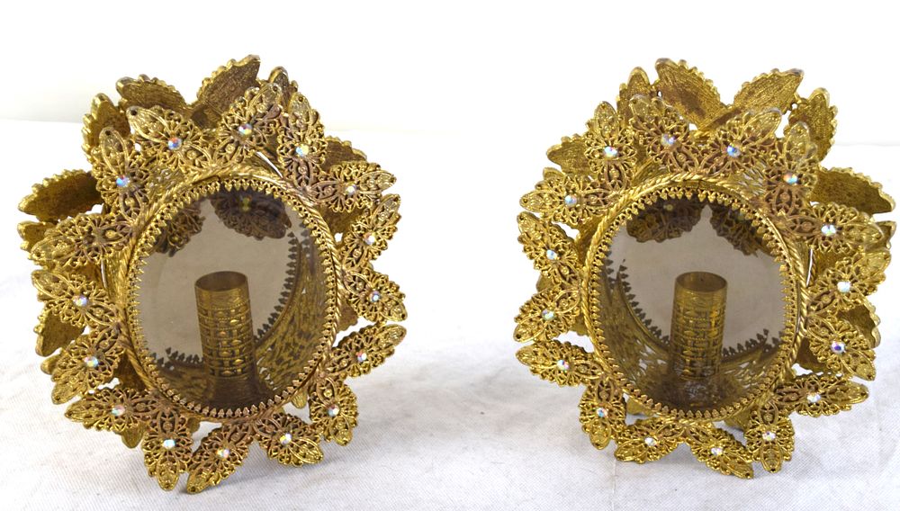 Lot 186: Pair Of Ornate Candleholders