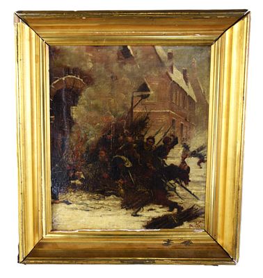 A. Zins Oil Painting. Framed and signed lower right and dated 1877, oil on canvas on board 