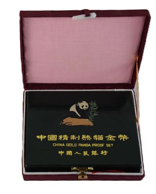 China Gold Panda Coin Proof Set. Five piece China gold coin panda set from 1988, total 1.9 Oz. 
