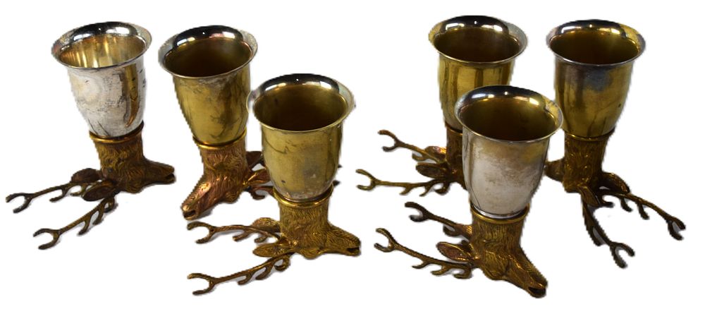 Lot 143: Six Elk Drinking Cups