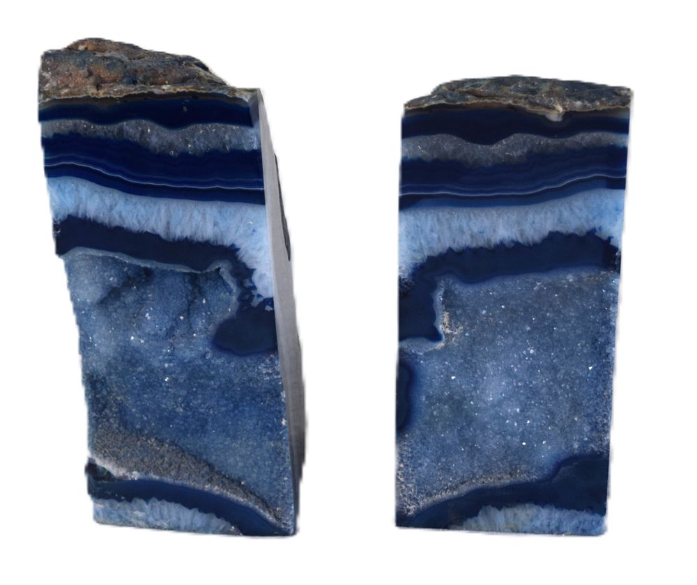 Lot 148: Agate Crystal Bookends