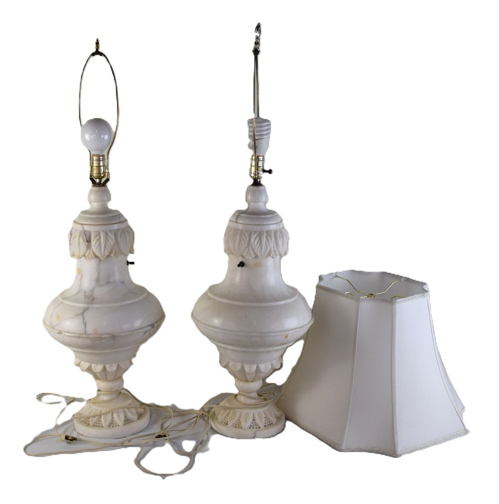 Lot 176: Pair Of Alabaster Table Lamps