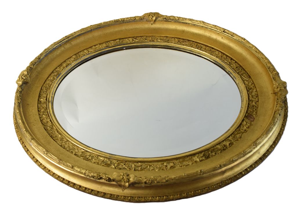 Lot 210: Giltwood carved Oval Mirror