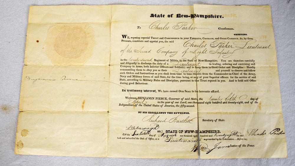 Lot 212: NH Commission to 2nd Light Infantry
